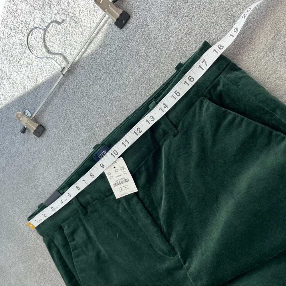 J.Crew NWT Velvet Kallie pant‎ Darkest Forest size 14 Tall - Picture 6 of 11